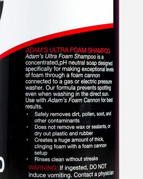 Shampoo para Autos Ultra Espumante - Adams Ultra Foam Shampoo 473ml